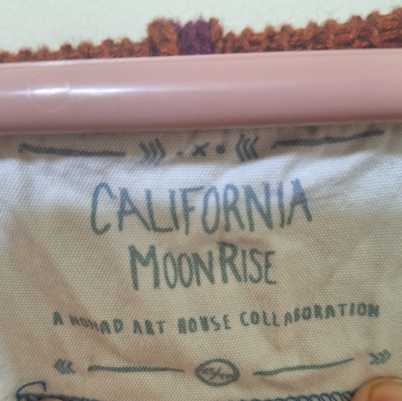 California Moonrise XS women's southwestern knit open long hooded cardigan - Picture 3 of 7